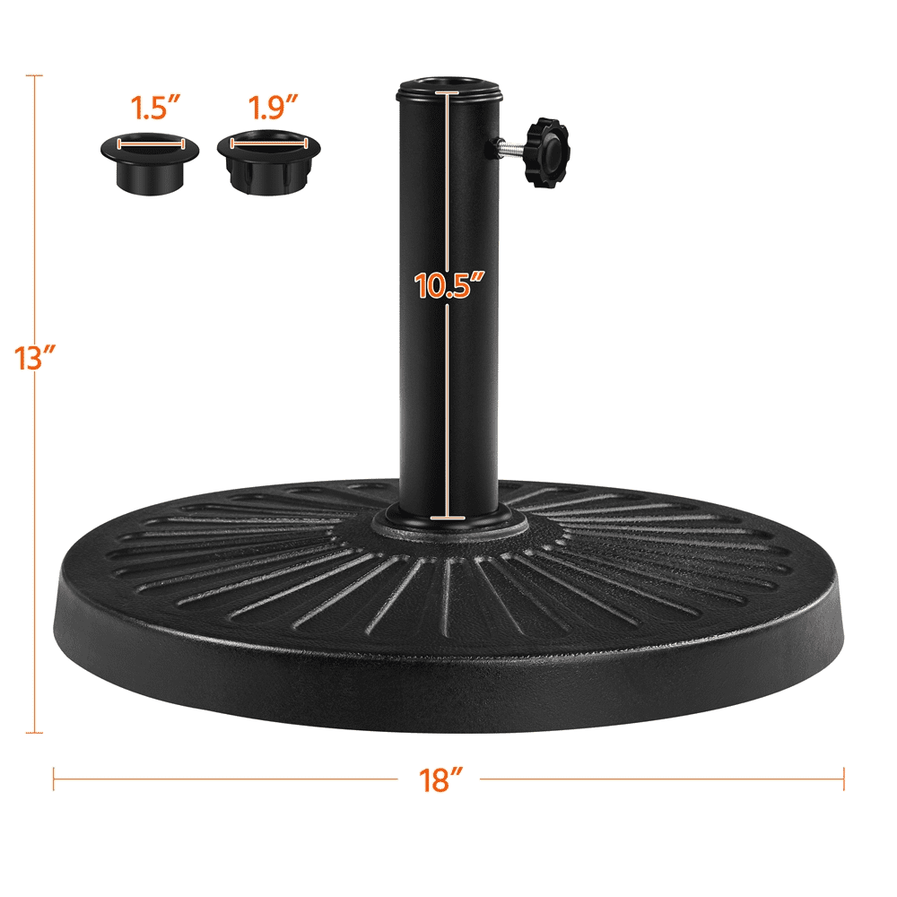 Renwick 18" Outdoor Patio Market Umbrella Base, Black
