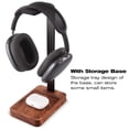thumbnail image 5 of PHERKORM Soporte para auriculares de madera y aluminio de nogal, soporte para auriculares de escritorio, soporte universal para auriculares para la mayoría de los auriculares para juegos de música - N, 5 of 5
