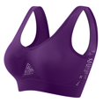 thumbnail image 2 of DDAPJ pyju Sports Bras for Women No Underwire Stretchable Straps Bra Hollow Breathable Seamless Bras Lightning Sales Dark Purple XXXL, 2 of 4