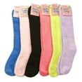 thumbnail image 2 of Magg 6 or 12 Pairs of Womens Knee high Soft Fuzzy Solid Colorful Socks (Solid 6 Pack), 2 of 3