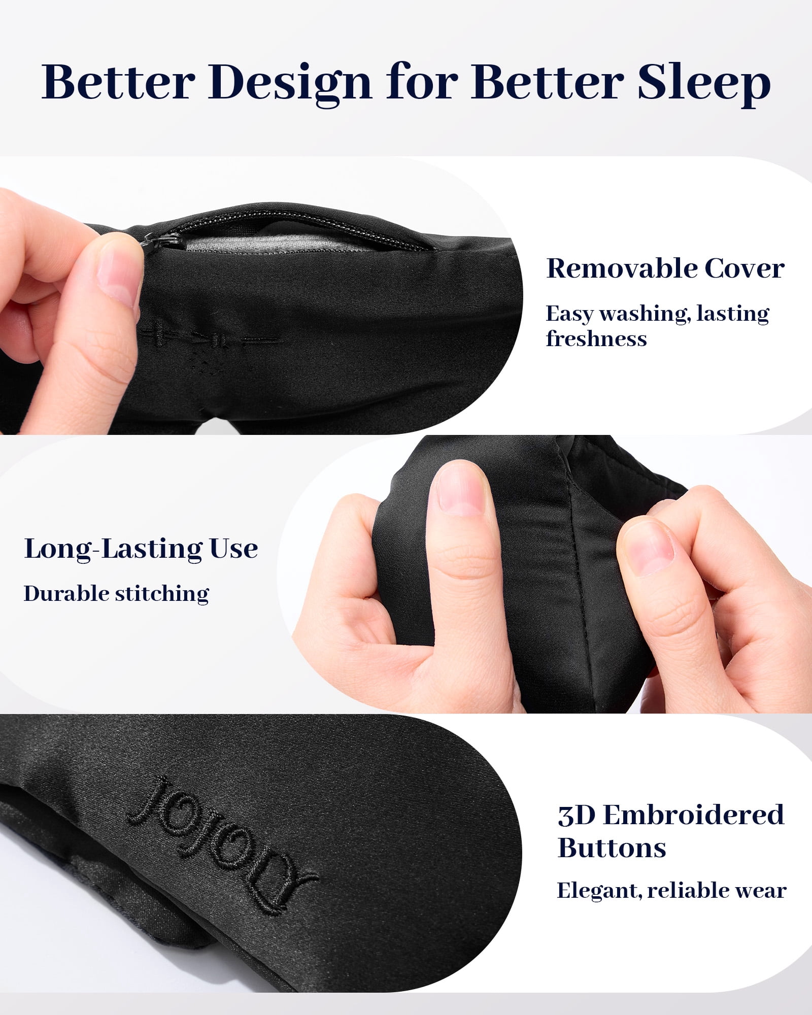 FACEMOON Bluetooth Sleep Headphones with Eye Pillow Design for Side Sleepers Ultra-Thin Stereo Speakers Comfort