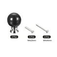 thumbnail image 3 of 37x27mm Ceramic Drawer Knobs, 2pack Ball Shape Door Pull Handles with Mounting Screws for Dresser, Black, 3 of 6