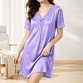thumbnail image 2 of Bovxnpu Womens Nightgown Sleepshirt Pajama Dress Lace V Neck Casual Dress With Built In Bra Loungewear Sleepwear, 2 of 8