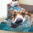 thumbnail image 6 of Pofeuu Sea Swimming Corgi Print Ultra-Soft Micro Fleece Blanket,for Bed Or Sofa,All Season Throw Blankets Flannel Blanket-50"x40", 6 of 7