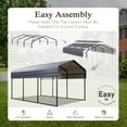 thumbnail image 6 of Alpha Joy 10' x 15' Heavy Duty Metal Carport with Galvanized Steel Roof & Frame Multi-Purpose Storage Shelter for Car, 6 of 8