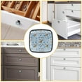 thumbnail image 6 of 4 Pcs Cabinet Handle Drawer Pulls Elk Forest Boho Blue Knobs with Screws Square Furniture Office Cabinet Knob Decoration, 6 of 7