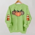 thumbnail image 3 of Ichuanyi Halloween Sweatshirts Women Colorful Pumpkin Ghost Graphic Pullover Shirt Halloween Witch Pumpkin Bat Crewneck Sweater, 3 of 6