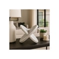 thumbnail image 3 of Modern Decorative Marble X-Form Shape Object Sculpture - Stylish Ornaments Home Decor and Coffee Table - Elegant Shelf, Bedroom, Office Accent, Bathroom, and Living Room Decor - 8", White, 3 of 10