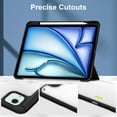 thumbnail image 4 of ELEHOLD Trifold Case for iPad Air 13 inch 2024 -Slim Leather Auto Wake Sleep Kickstand Case Built-in Pencil Holder Acrylic Transparent Clear Back Shockproof Cover for iPad Air 13" 2024,Black, 4 of 8