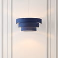 thumbnail image 2 of SAFAVIEH Clelia LED Navy Fabric Pendant Light with Navy Linen Shade, 2 of 8