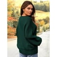thumbnail image 4 of PRETTYGARDEN Womens Sweaters Fall Lantern Long Sleeve Oversized Sweater Casual Crewneck Chunky Knit Ribbed Pullover Tops, 4 of 9