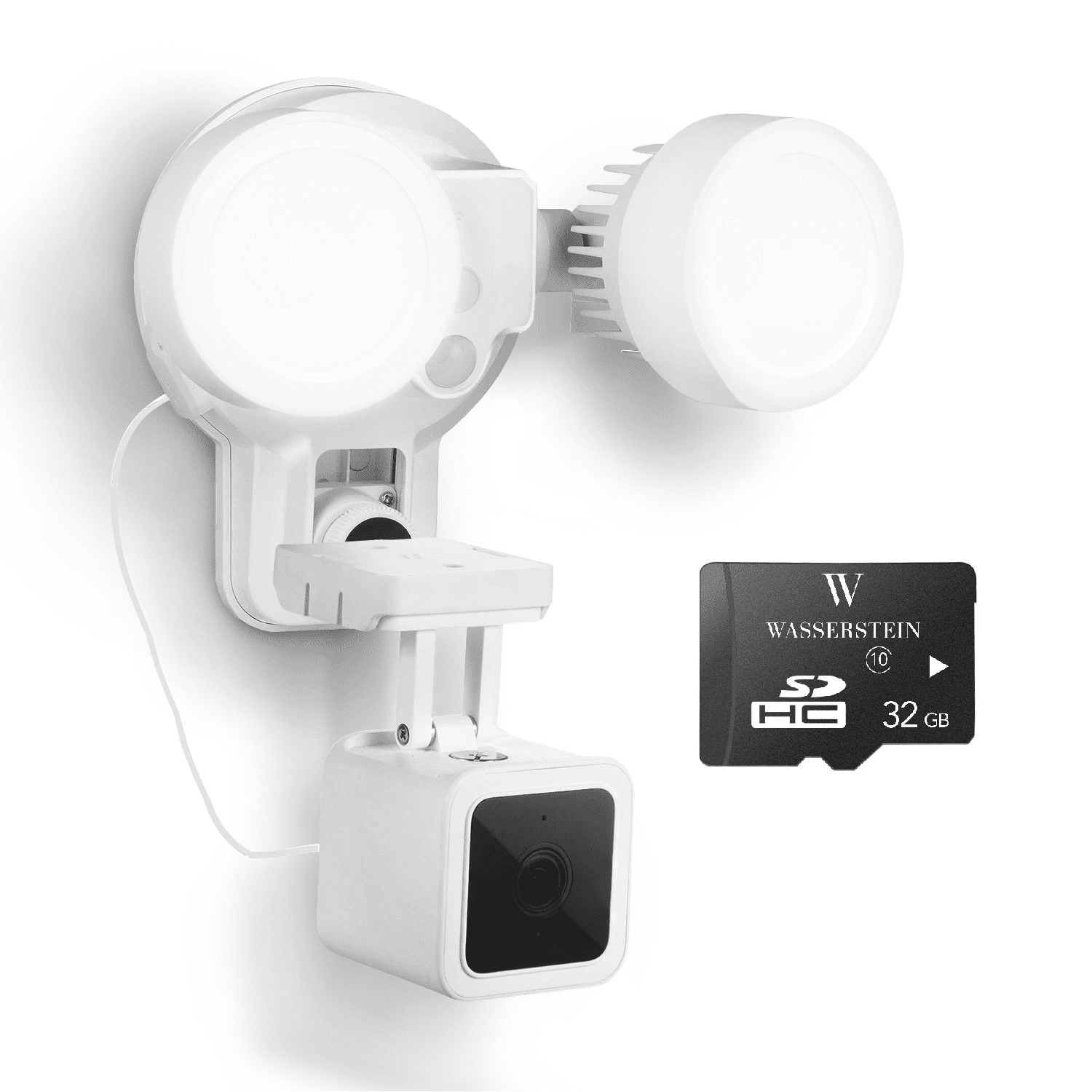 Wasserstein 3-in-1 Floodlight, Charger and Mount Compatible with Wyze Cam  V3 - Additional 32GB Micro SD Card Included (White) (Camera NOT Included) -  Walmart.com
