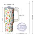 thumbnail image 2 of 30oz Snowflakes Tumbler with Lid and Straw, Stainless Steel Cup with Handle Red Bowknot Travel Coffee Mug, Christmas Presents, 2 of 5