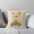 thumbnail image 5 of Ryan; Happy Fluffy Teddy Bear Throw Pillow Cover 45x45cm – Cute Plush Animal Cushion for Nursery or Gift, 5 of 7