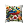 thumbnail image 5 of Retro Floral Bird Print Pillow Cover Velvet Cushion Case for Sofa Living Room Decor Simulated Embroidery Home Accent(D), 5 of 6