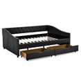 thumbnail image 3 of Upholstered Daybed with Pull - out Drawers, Soft Linen / Cool Seating, Storage for Various Things, 3 of 6