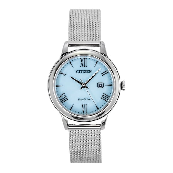 Citizen Elegance Stainless Steel Blue Dial Eco-Drive EW2621-75M 100M Women's Watch