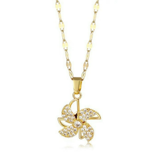 Collier pour Femmes Rotatif Strass - Pendentif Collier Charme Collier Clavicule