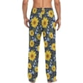 thumbnail image 2 of FREEAMG Sunflower Pajama Pants for Men, Men's Separate Bottoms, Comfortable Sleep Lounge Pj Pants, 2 of 7