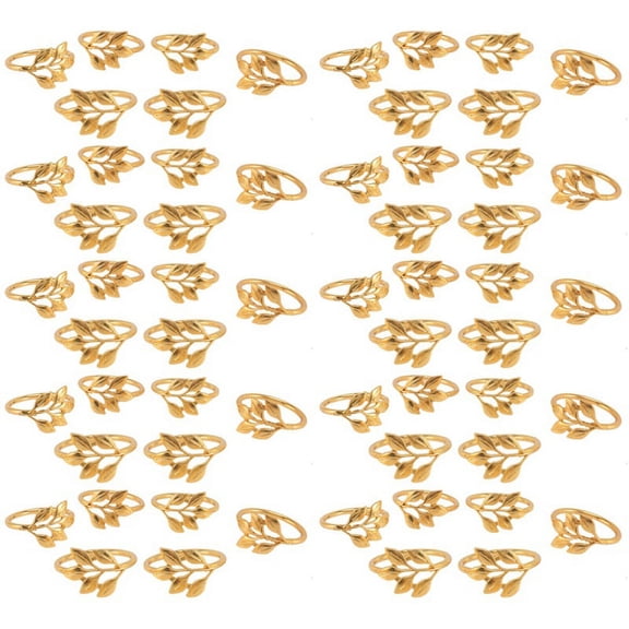 60Pcs/Lot Hotel Napkin Ring Napkin Holder Fall Leaves Napkin Buckle Christmas Wedding Gold Napkin Circle