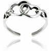 Women's Sterling Silver Heart Adjustable Toe Ring