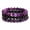 Amethyst + Purple Striped Agate, variant on Set of 3 Natural Stone Beaded Bracelets - 8mm Crystal Agate Handmade Stretch Bracelets