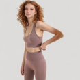 thumbnail image 3 of Women's Seamless Racerback Sports Bra with Ribbed Hem and Scoop Neckline for Medium Support - Small, Mauve Pink, 3 of 6