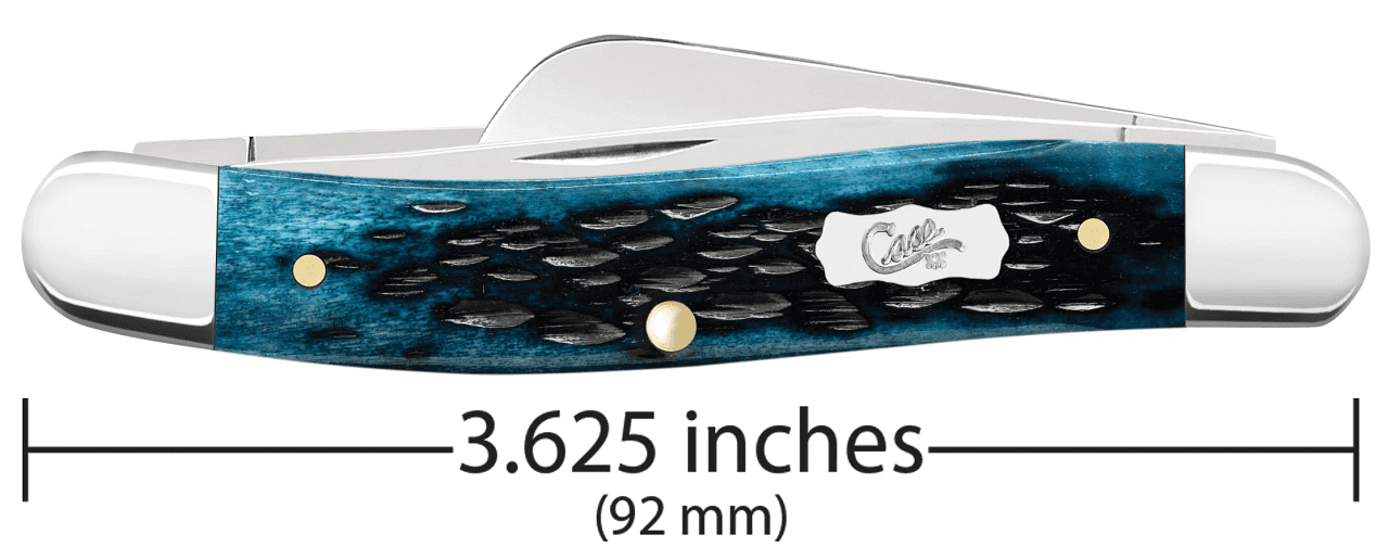 Case XX Knives Stockman Peach Seed Mediterranean Blue Bone Stainless Pocket Knife