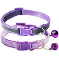 thumbnail image 1 of 2-Pack Footprint & Reflective Cat Collar with Bell Basic Dog Cat Collar Buckle Adjustable Polyester Cat Dog Collar or Seatbelts, 1 of 3
