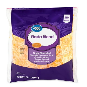 Great Value Finely Shredded Fiesta Blend Cheese, 32 oz, Bag
