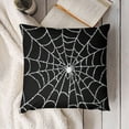 thumbnail image 3 of Ullo0ord Halloween Pillow Covers, Black Spider Web Decor Throw Pillows Holiday Halloween Outdoor Decorative Pillows Square Cushion Covers for Home Bed Couch Sofa 20x20in, 3 of 5