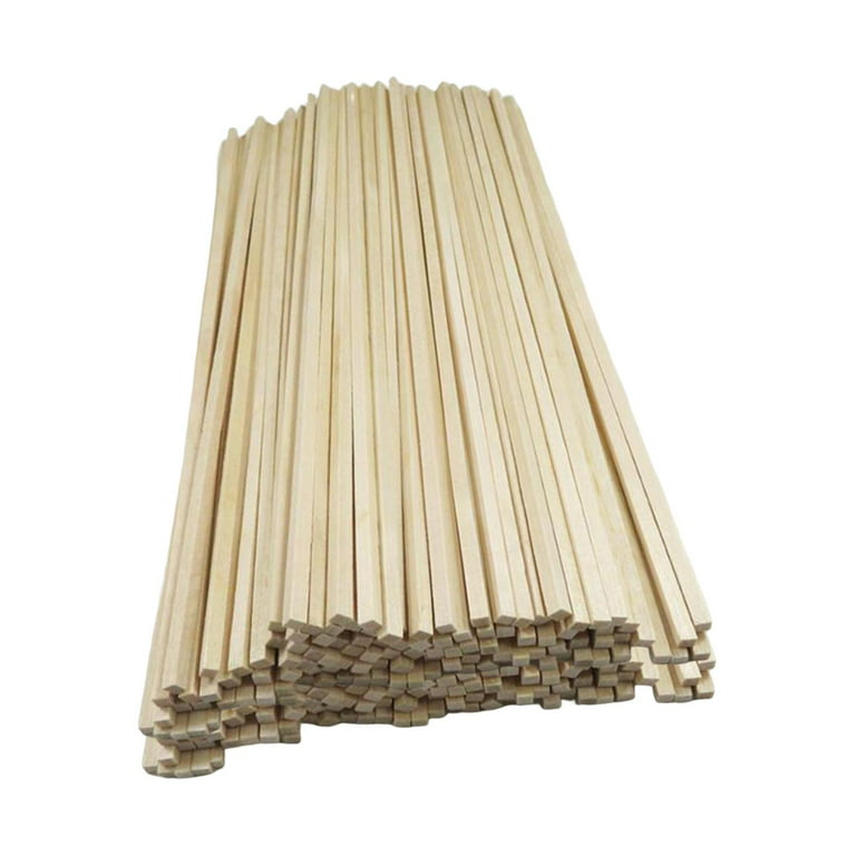 100x Unfinished Wood Sticks, Small Woodcrafts Hardwood Strips, for Crafts Home Decoration Model Toys Building Carving Supplies Accessories 250cm, Size