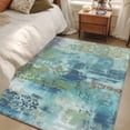 thumbnail image 4 of Area Rug for Living Room, Blue Sage Green Boho Non-Slip Indoor Large Carpet for Bedroom/Dining Room, Vintage Ethnic Tribe Abstract Art Washable Low-Profile Rectangle Floor Mat Runner Rugs - 3 x 5 Ft, 4 of 8