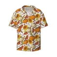 thumbnail image 3 of Balery Pumpkin Corn Daisy Men's Casual Button Down Shirt Short Sleeve Textured Summer Cuban Beach Shirts-3X-Large, 3 of 7