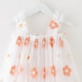 thumbnail image 3 of Little Girls Tulle Dresses Summer Casual Sleeveless Floral Embroidered Toddler Tutu Layered Dresses ( Light Pink, 0-1 Years ), 3 of 5