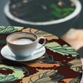thumbnail image 3 of Ambesonne Floral Fitted Round Tablecloth, Leaves Sketchy Autumn Art, 40"- 44" Diameter, Pale Vermilion and Teal, 3 of 5