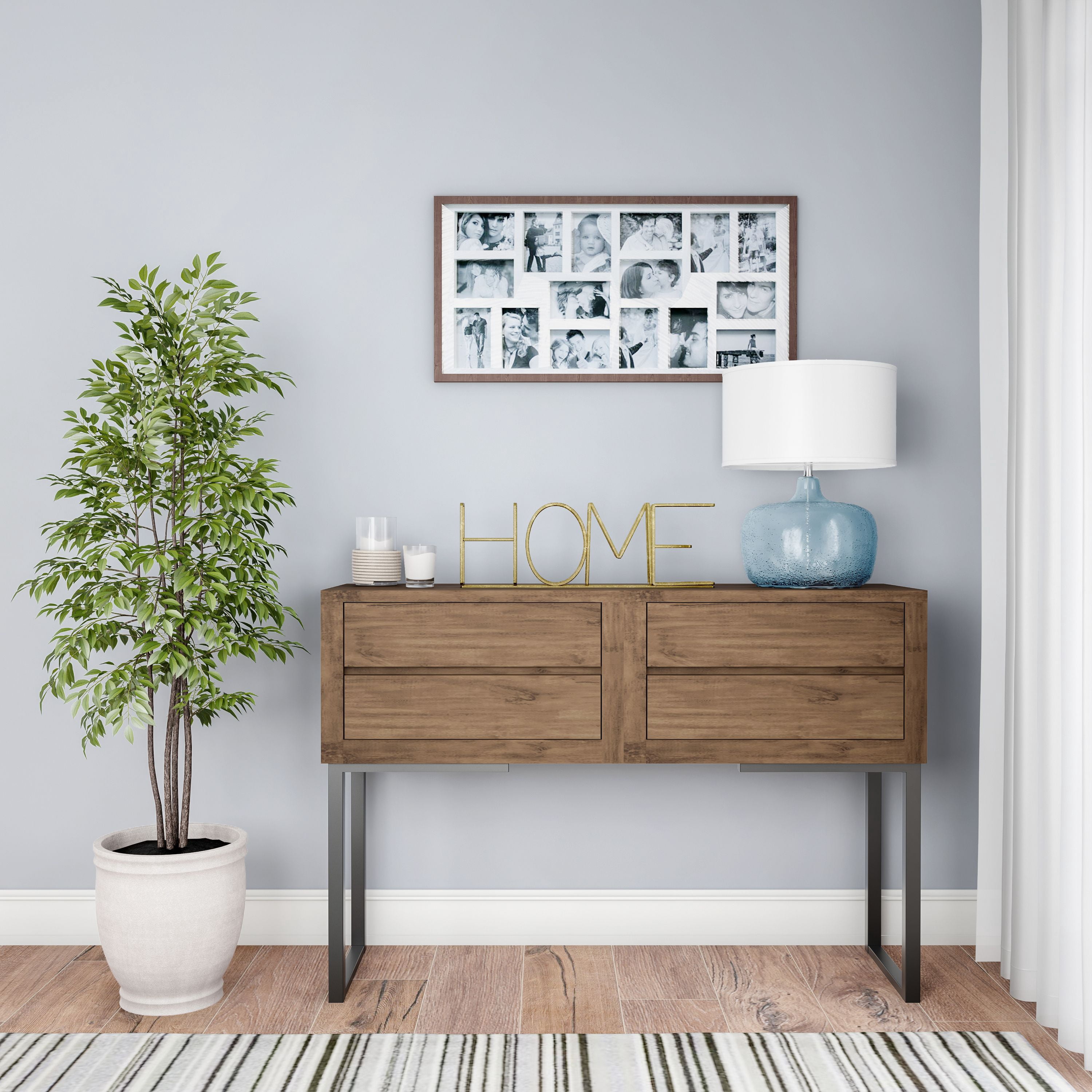 Lavish Home - Metal Cut-Out Free Standing Table Top, 3D Home Word Art Decor, Gold