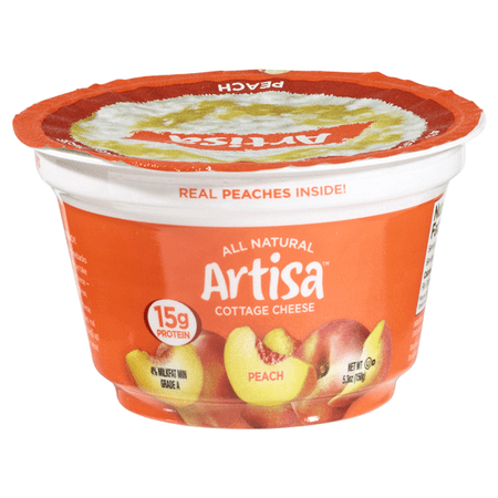 Artisa All Natural Peach Cottage Cheese 5 3 Oz Walmart Com
