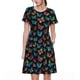 thumbnail image 1 of Fotbe Multicolored Butterflies Vestido Largo de Moda para Mujer, Vestido Tipo Camiseta con Manga Corta y Estilo Casual a Rayas y Bloques de Color, 1 of 6