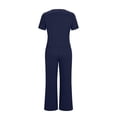 thumbnail image 3 of Aofany Summer 2 Piece Outfit Set for Women Ruched Short Sleeve Tops and Wide Leg Pants with Pockets Casual Tracksuit Sets Ladies Loungewear, 3 of 4