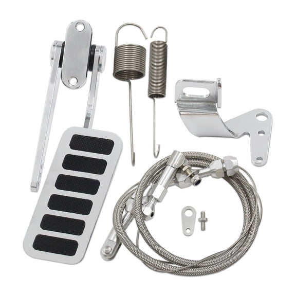 Woudy Universal Street Hot Rod Aluminum Gas Pedal 24" SS Throttle Cable & Spring Set
