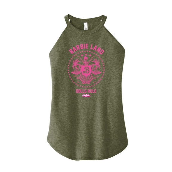 Barbie - Barbie Land - Dolls Rule - Juniors High Neck Tank Top