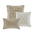 thumbnail image 6 of Madison Park Queen Size Comforter Set 7-Piece Printed Seersucker All Season Modern Taupe Bedding Set, 6 of 9