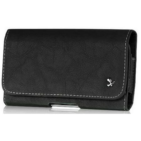 Metallic Leather Ankle Wrap - Kyocera Brigadier Genuine Bold Leather Case Pouch Built In Leather Wrapped Metallic Clip And Belt Loop With Hidden Magnetic Closure Black,.., By Hedocell,USA