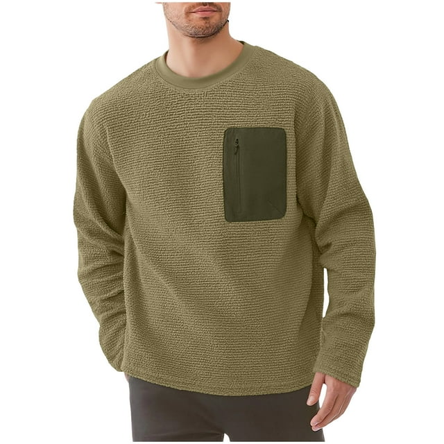 pstuiky manga larga para hombre, Sudadera con cuello redondo, manga larga, color liso, para hombre, cómoda y cálida para el hogar top de hombre l