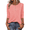 Coral Pink, variant on Zeagoo Three Quarter Sleeve Tops for Women Fall Clothes Dressy Casual Blouses Crewneck