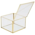 thumbnail image 3 of 2X Square Opening Glass Geometry Garden Jewelry Boxs Mirror Jewelry Storage Box Eternal Flower Decoration Box Crafts, 3 of 8