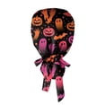 thumbnail image 6 of Voska Women's Halloween Printed Ponytail Scrub Cap Cotton Adjustable Work Hat Salon Spa Nursing Housework Full Coverage Cap Purple one size, 6 of 6