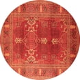 thumbnail image 1 of Ahgly Company Indoor Round Oriental Orange Industrial Area Rugs, 6' Round, 1 of 4