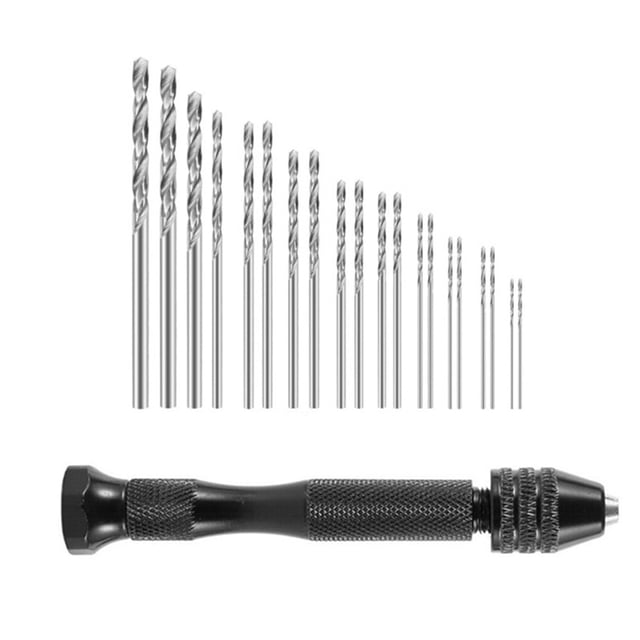 Riwesomey Micro brocas helicoidales, pasador, perforación Manual precisa para carpintería, llavero de de plástico silencioso, joyería artesanal Type3 NO3 Riwesomey TO007927-07